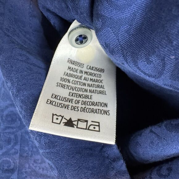 Robert Graham Shirt Mens M Blue Paisley Long Sleeve Button Up Cotton‎ Flip Cuff - Picture 7 of 10